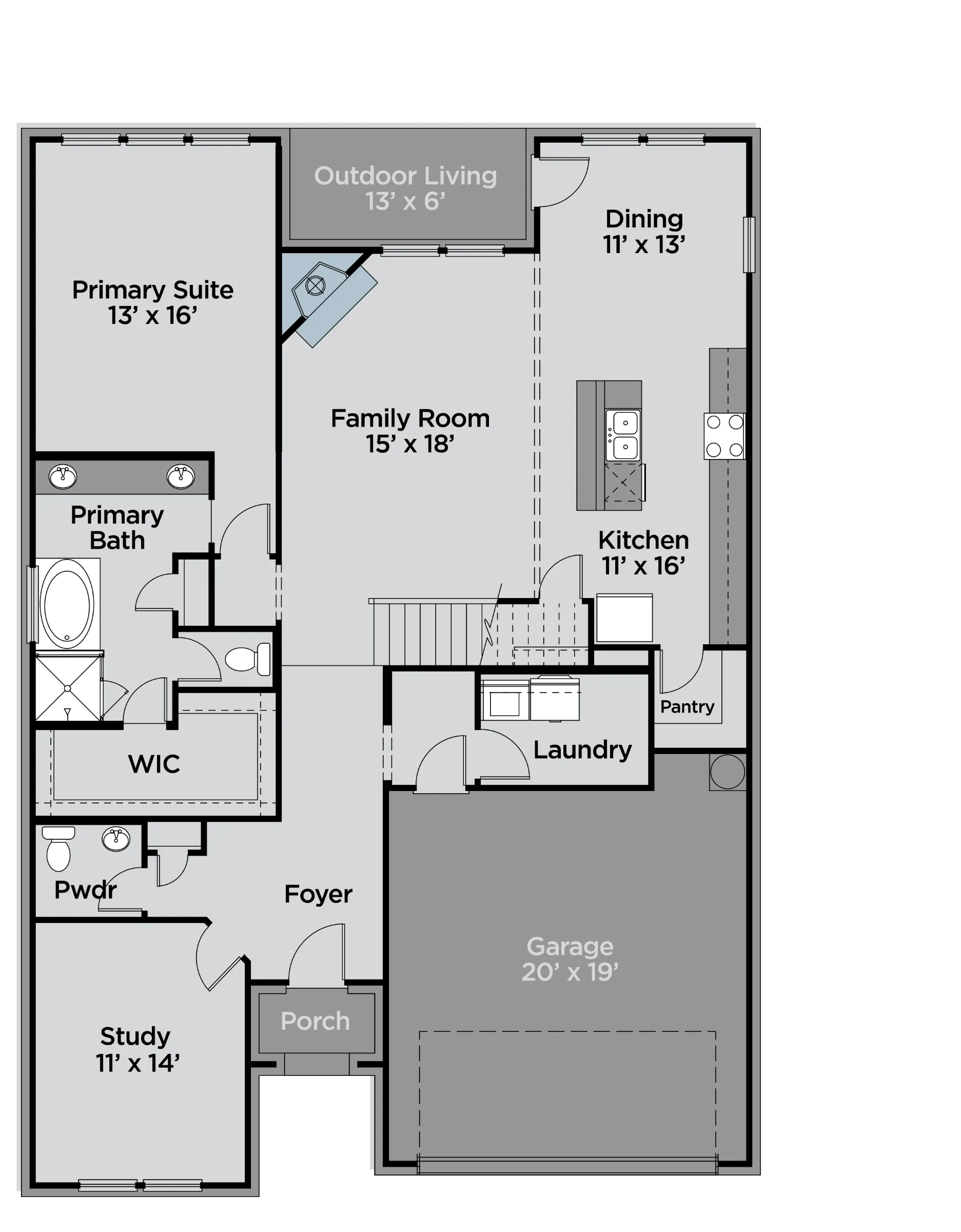 Nueces Executive floor plan drawing