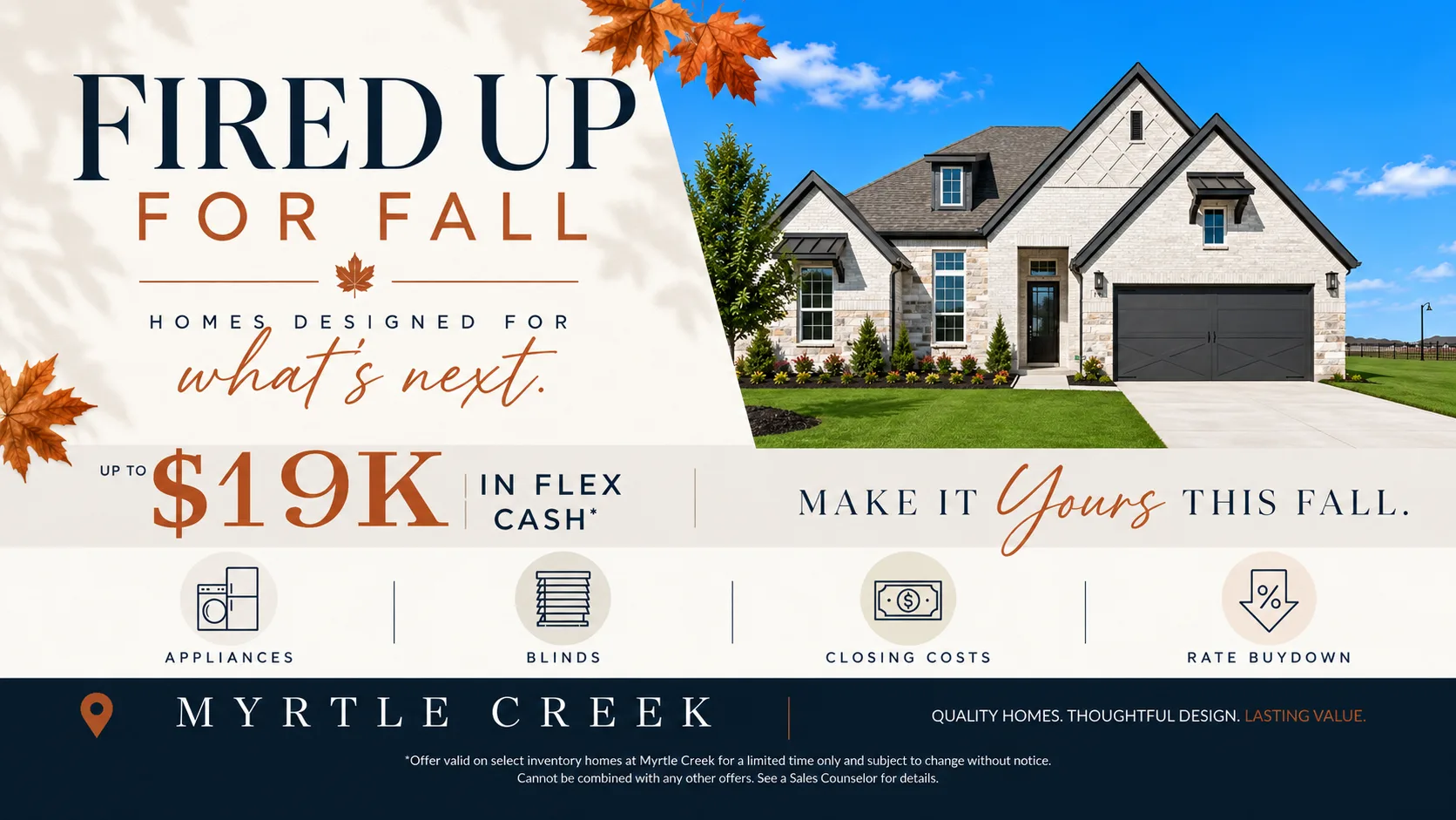 Myrtle Creek - Fall $19K Flex Cash