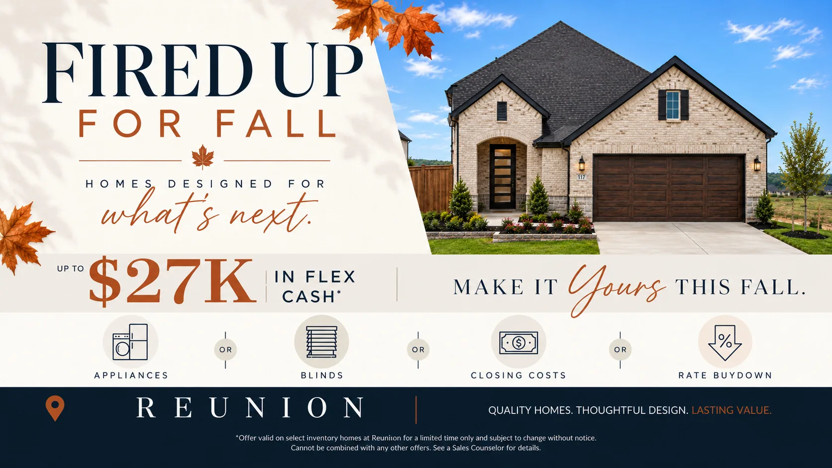 Reunion - Fall $27K Flex Cash